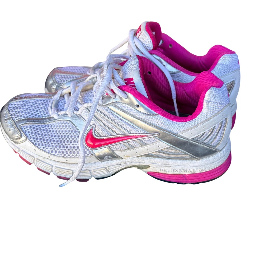 Nike Air Moto 6 White Metallic Silver Pink Running Shoes 344104-161 Womens 8.5